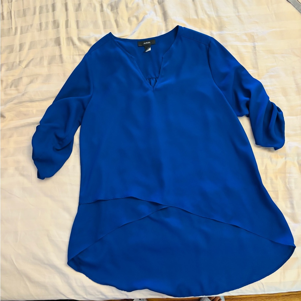 Alfani Royal Blue High-Low Tunic | Size 6 | Effortless Chic